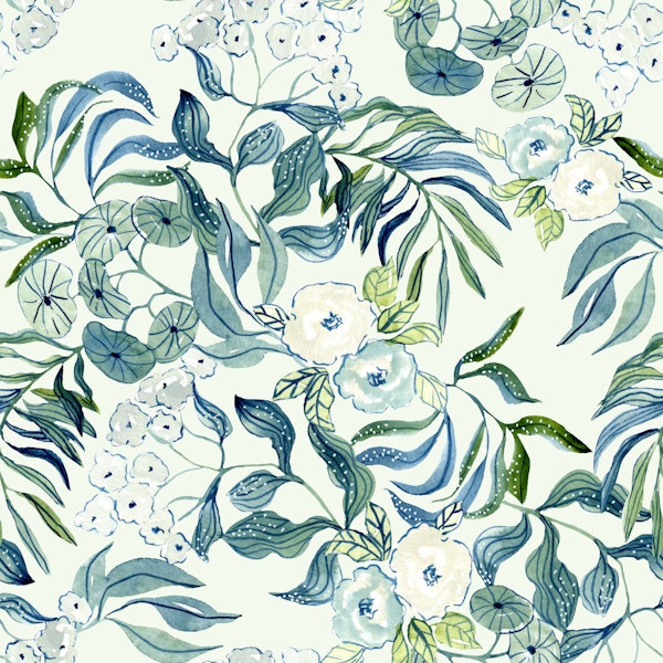 Green Watercolor Meadow