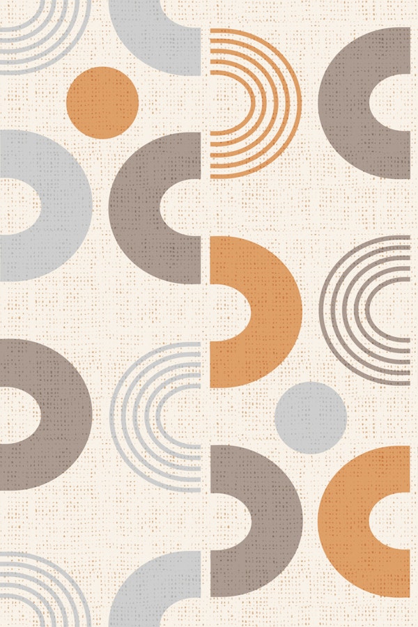 Abstract Curves harmony cream orange