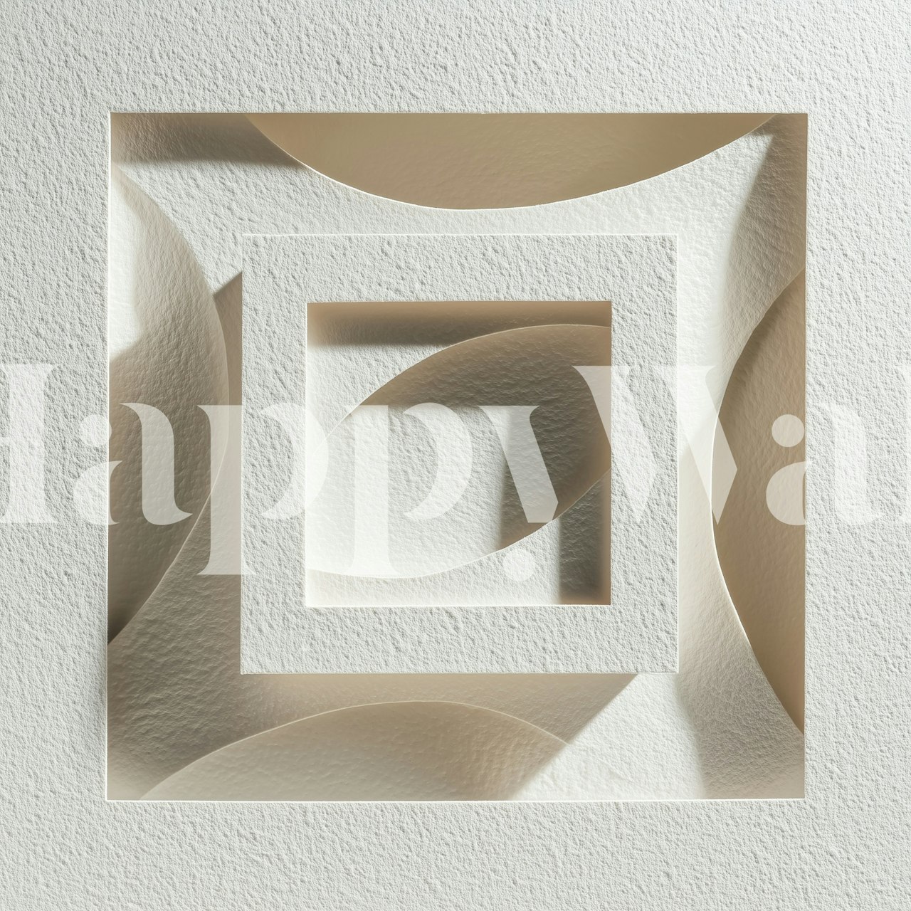 White textured minimalist wallpaper with layered design