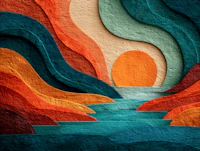 Vibrant Sunset Layers tapet