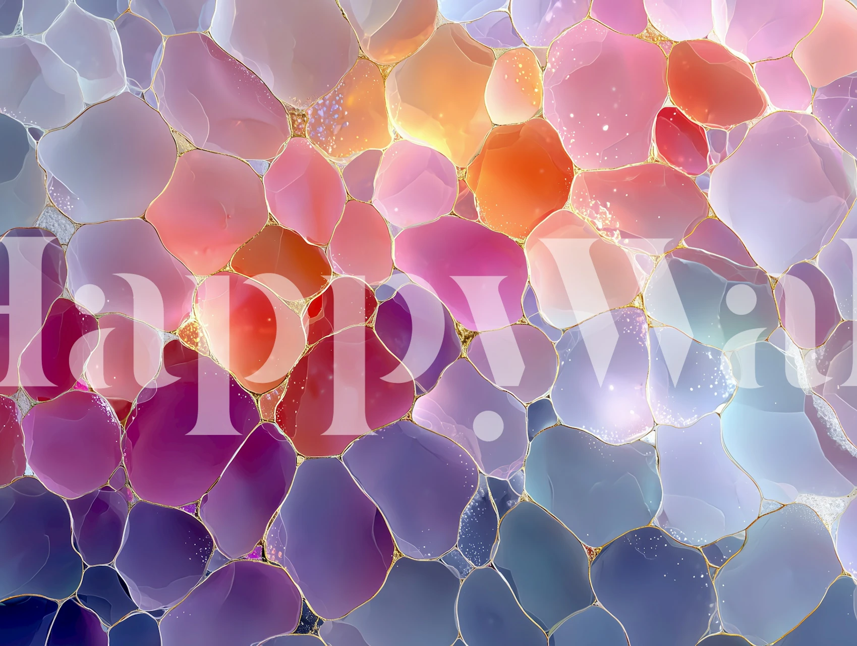 Radiant Glass Mosaic Tapete in einem Raum