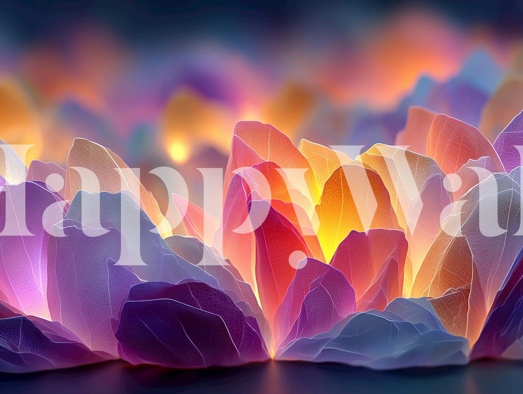 Vibrant Mystical Glow wallpaper in a room