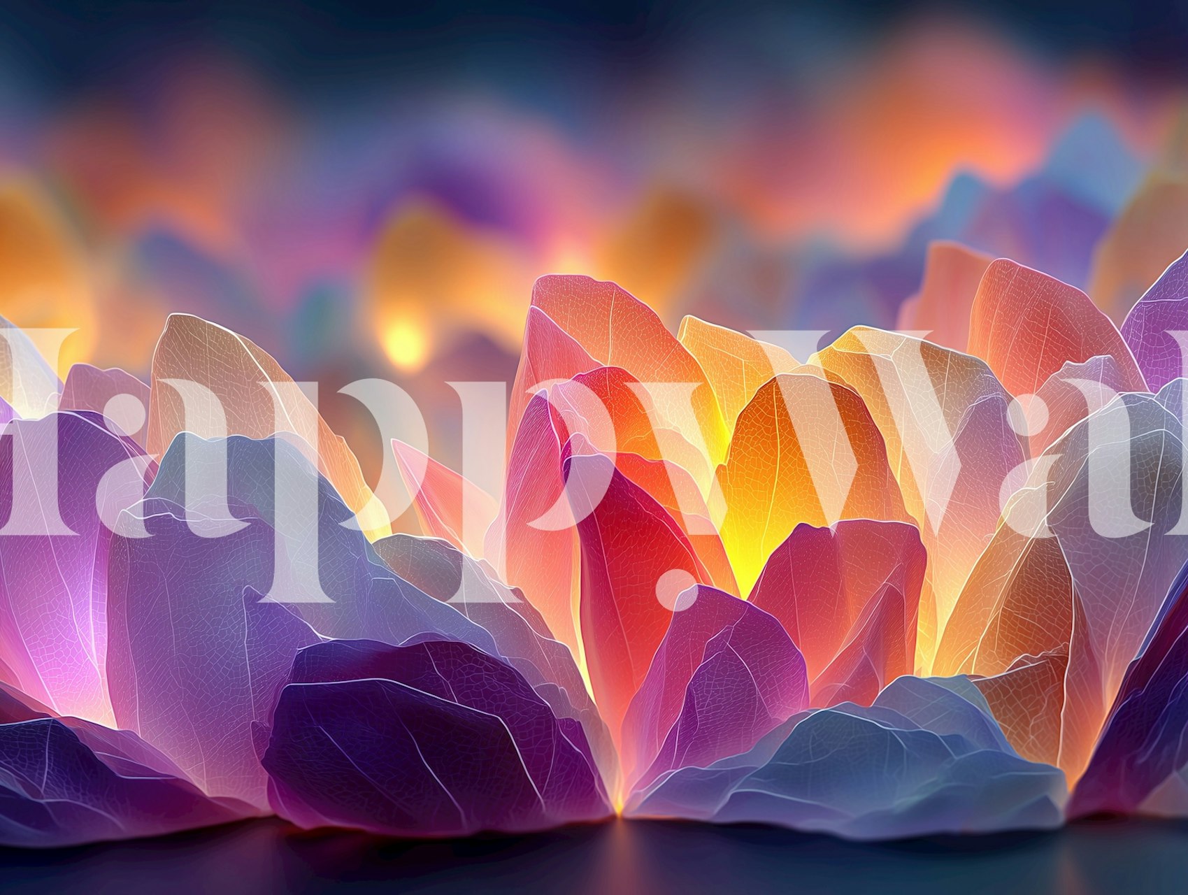 Vibrant Mystical Glow wallpaper in a room