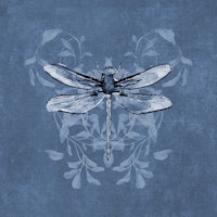 Dragonfly Buzz - Dusty Blue papiers peint