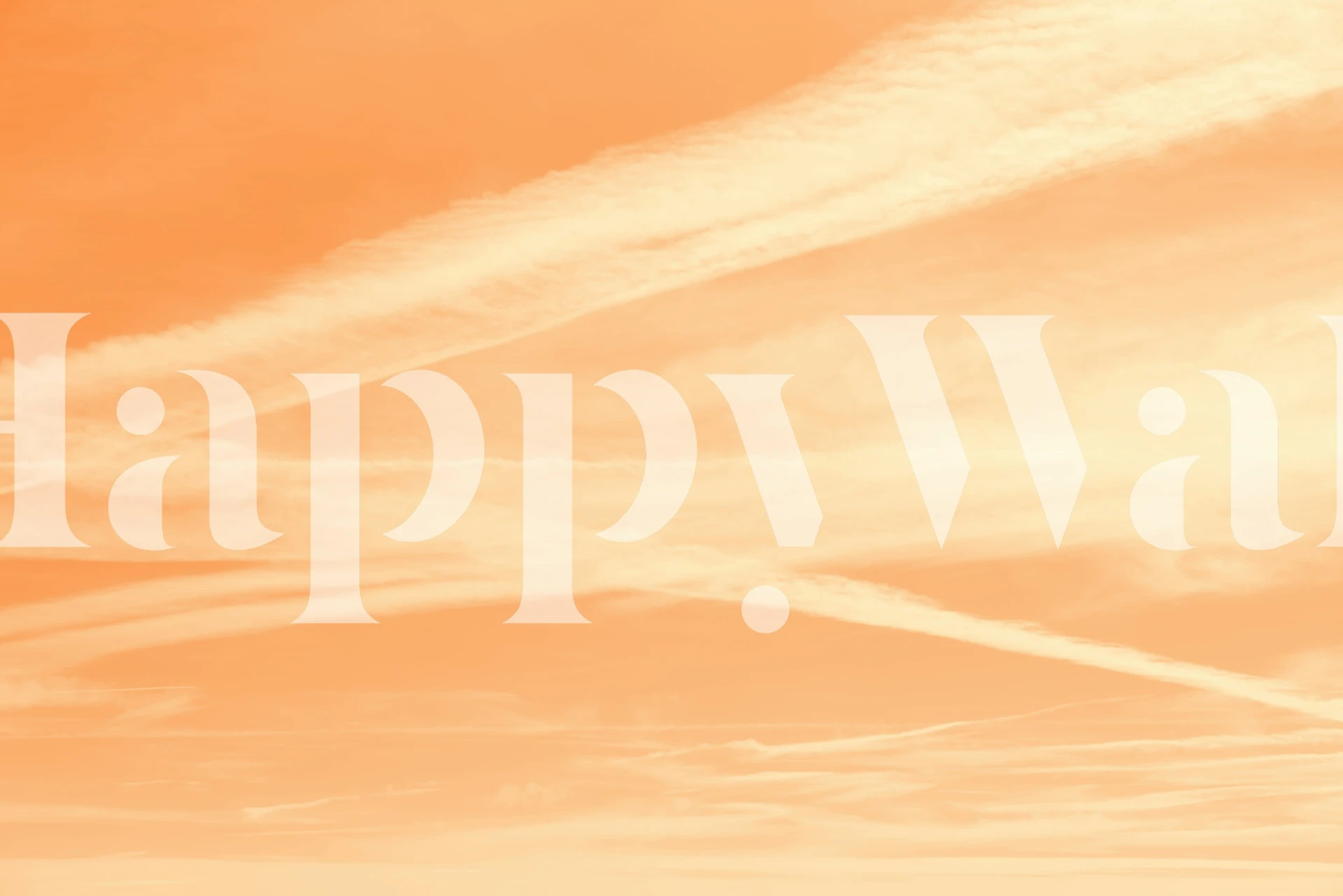 Soft Orange Yellow Sky Dream tapet i et rum