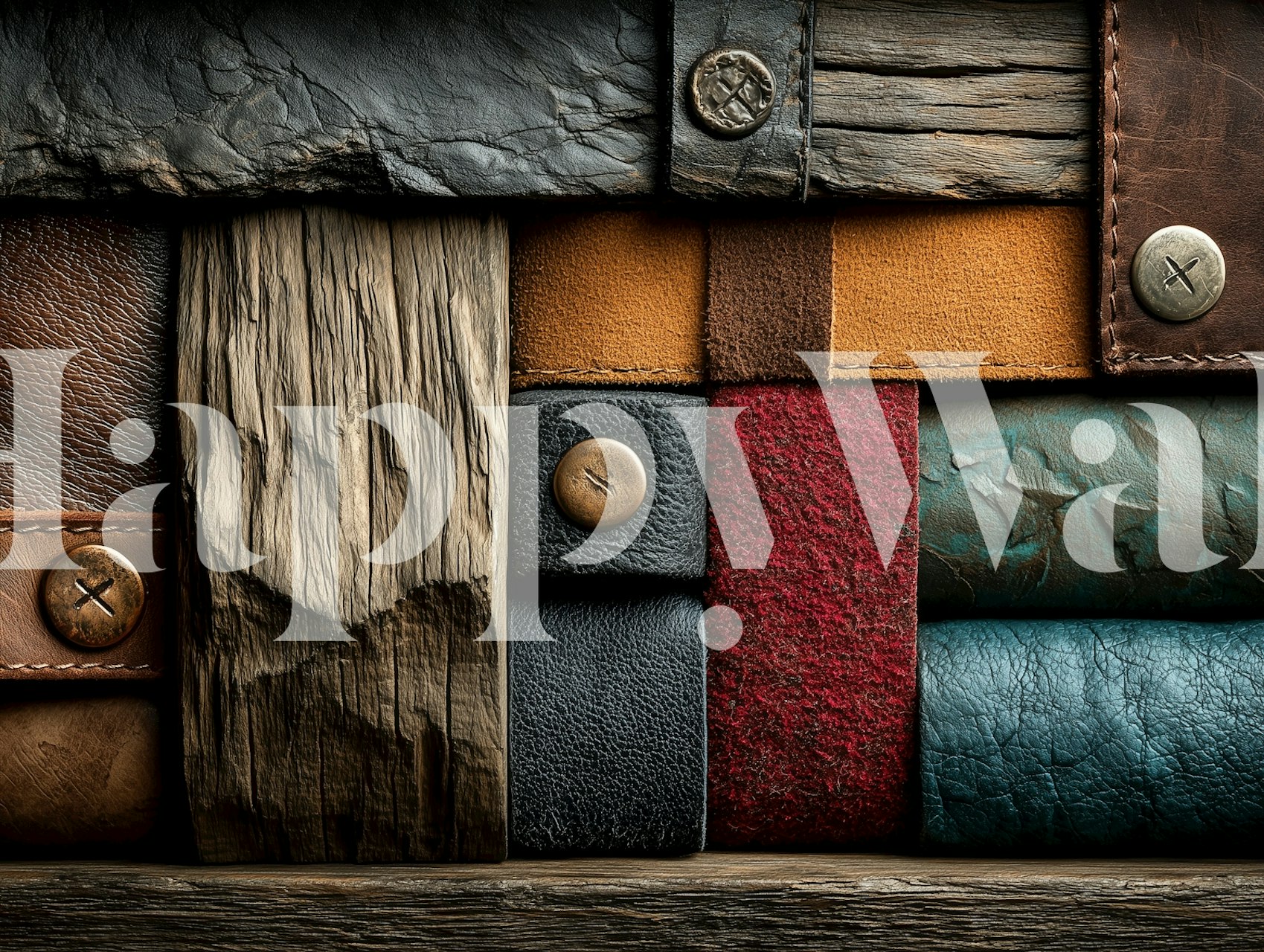 Rustic Texture Collage tapetti huoneessa