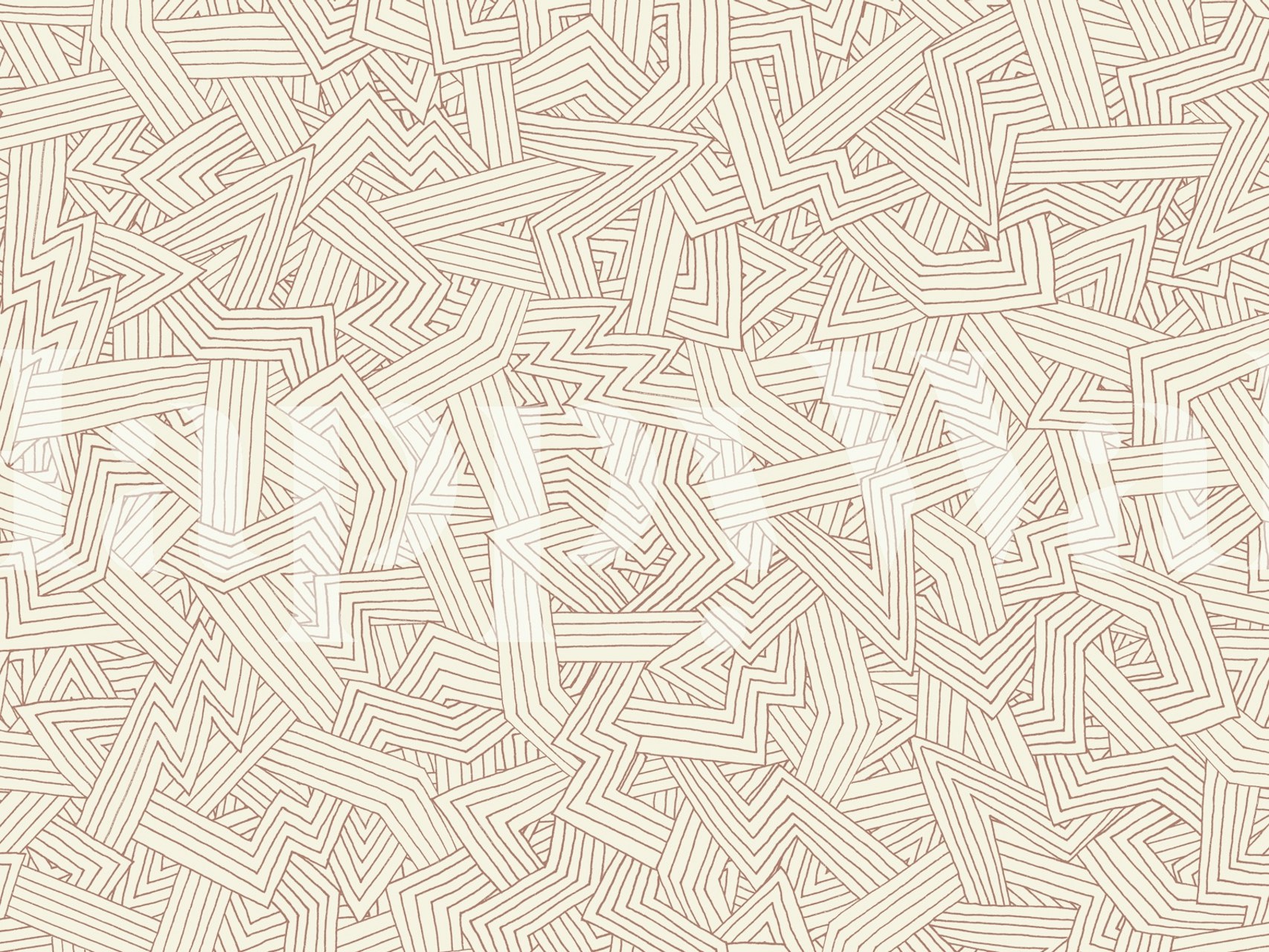 Mauve and Pearl Abstract Geometric Maze wallpaper in a room