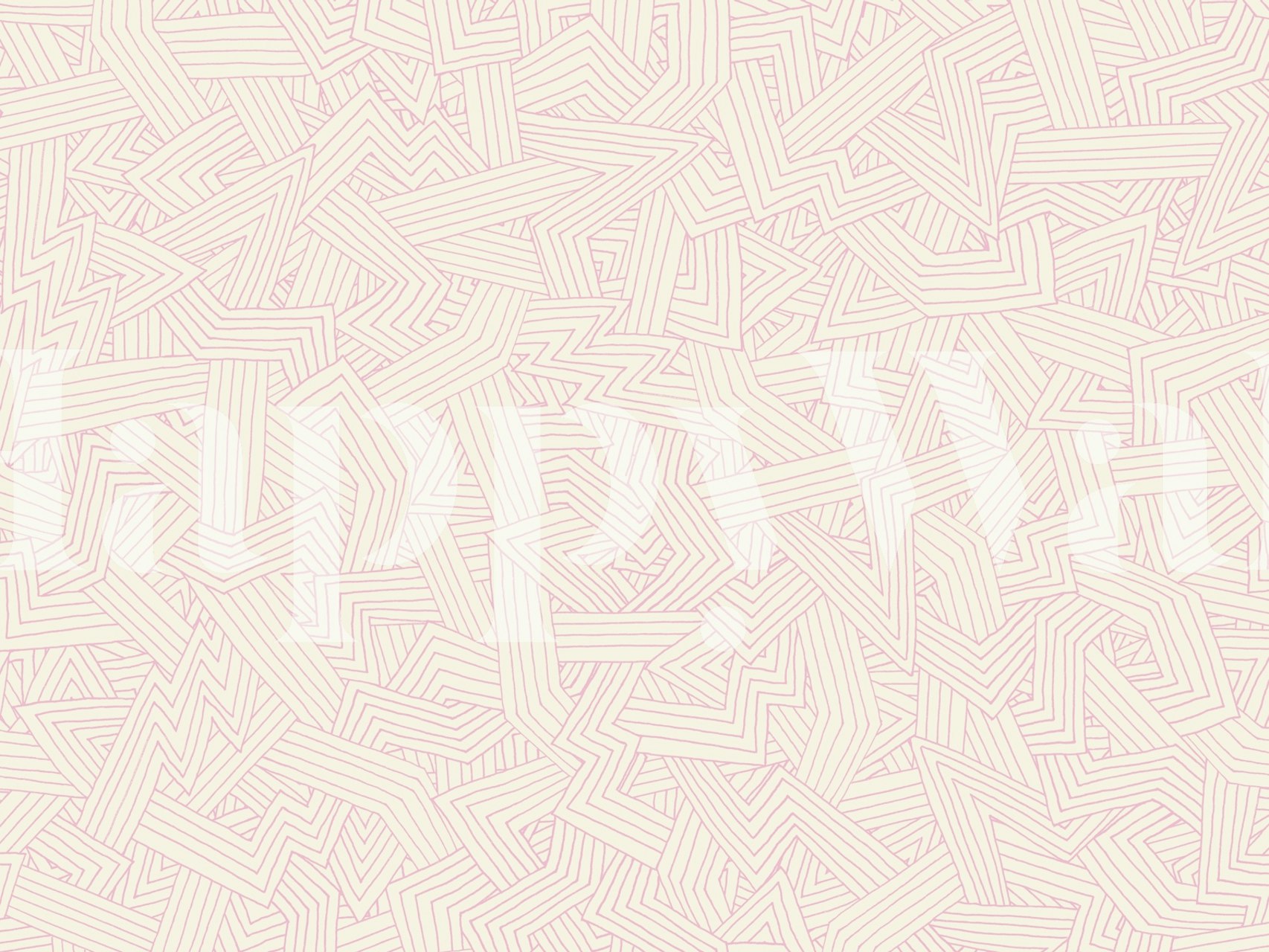 Pink and Pearl Abstract Geometric Maze wallpaper in a room