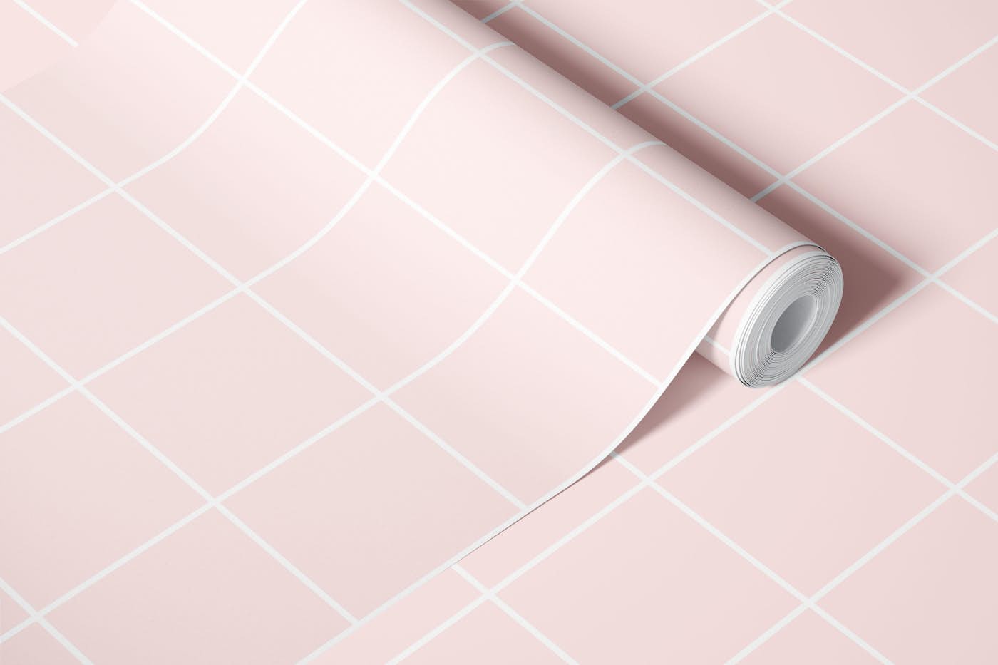 Pippin Light Pink Blush Grid S wallpaper roll