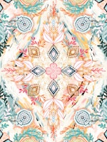 Wonderland in Spring Cream and Sage Small wallpaper