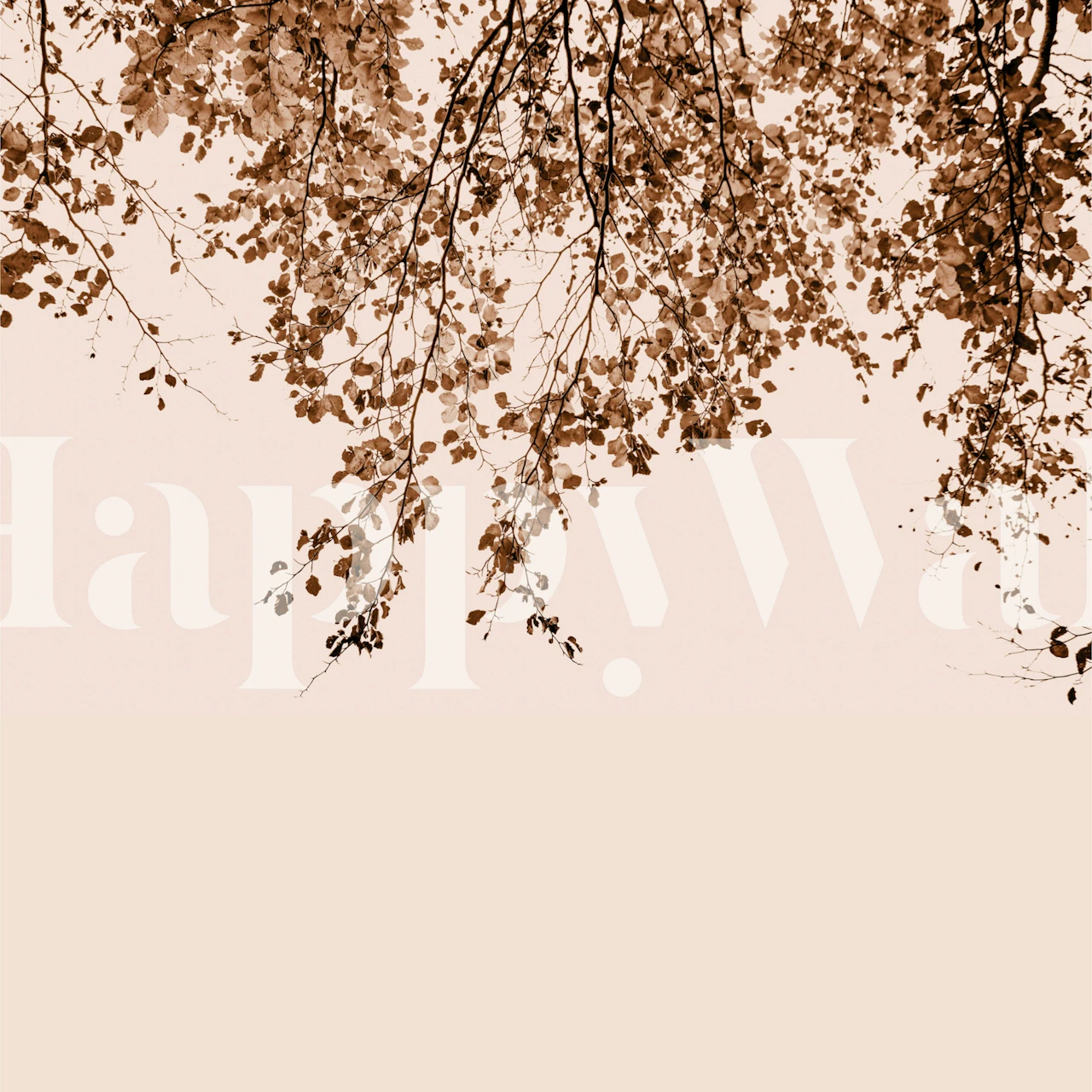 Under The Tree Forest Brown Beige wallpaper in a room