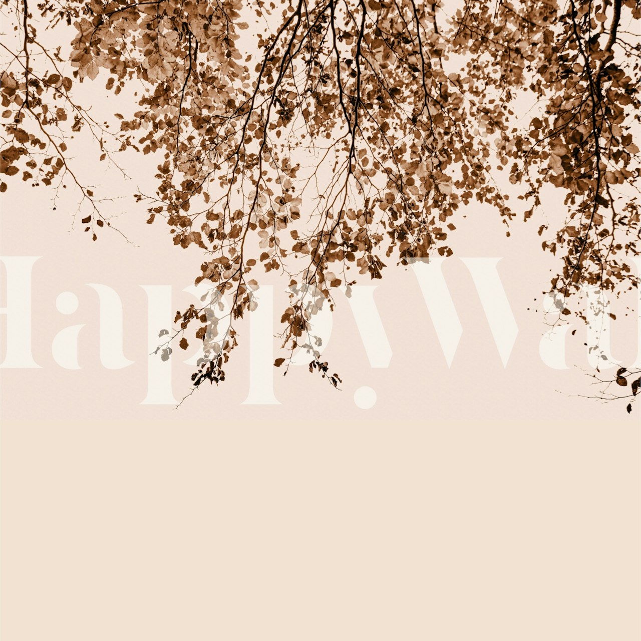 Under The Tree Forest Brown Beige wallpaper in a room