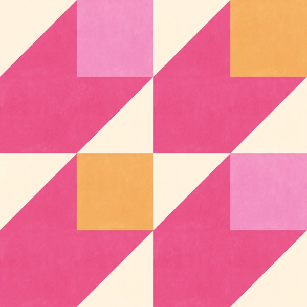 Bauhaus Blocks - pink and orange