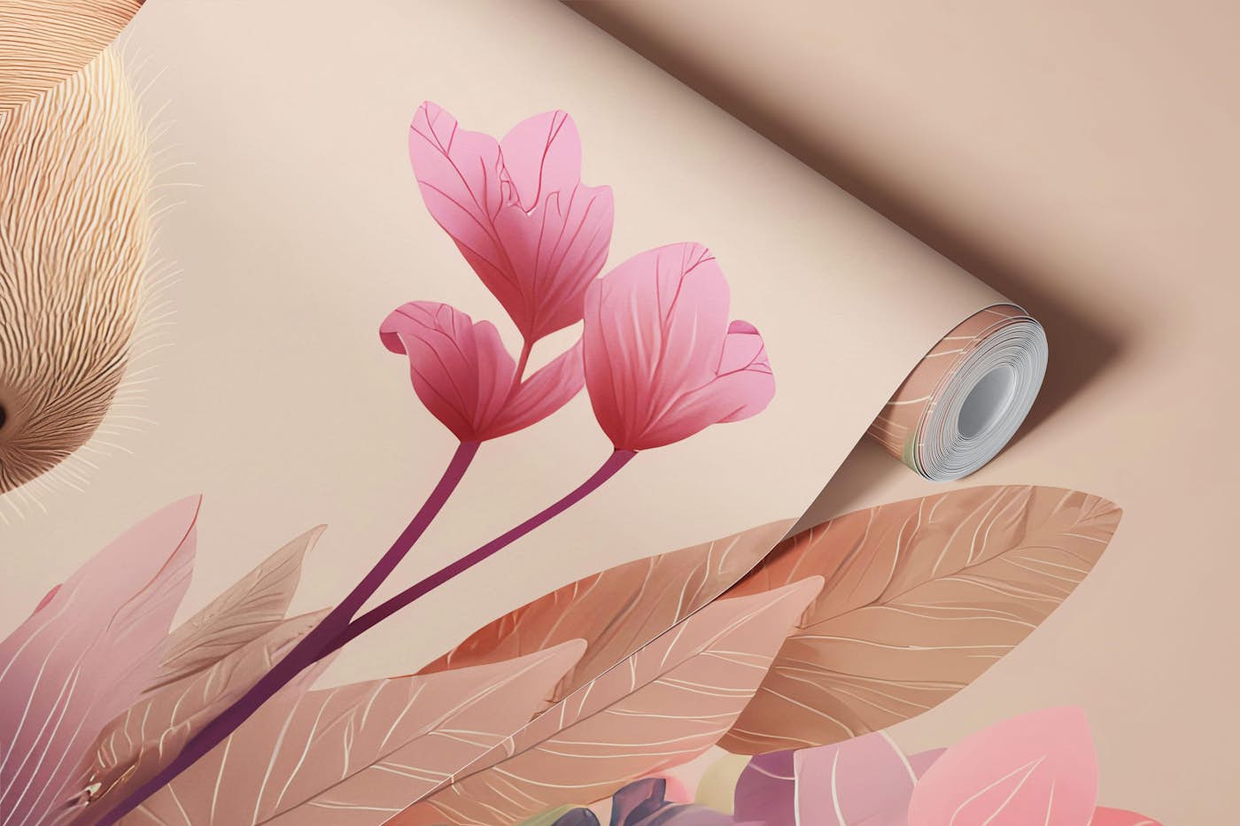 Capybara in Bloom wallpaper roll