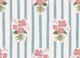 Coastal Cottage Floral Stripe - Blue and Pink