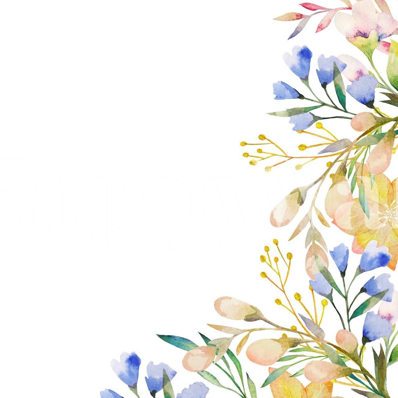 Watercolor floral design in soft pastel colors wallpaper