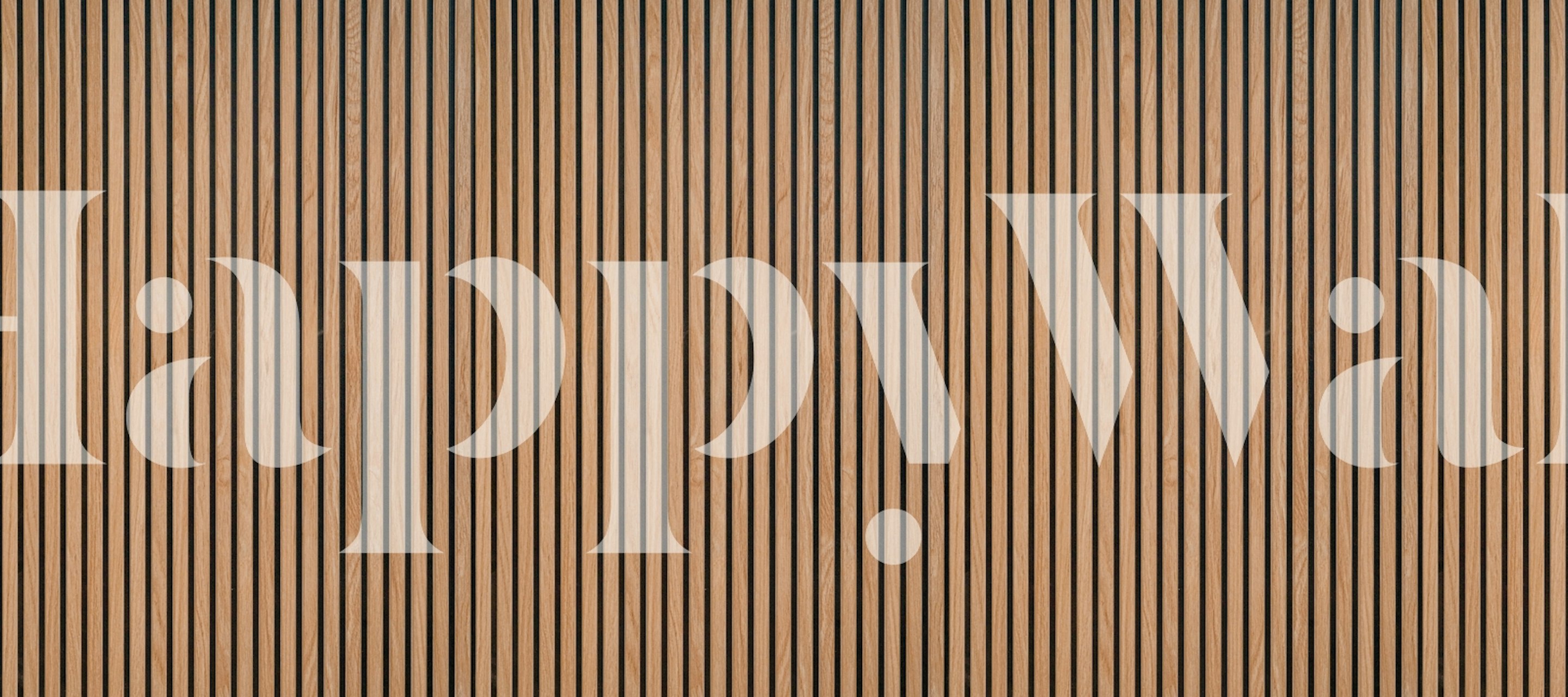 Vertical wood stripes in natural and dark tones wallpaper