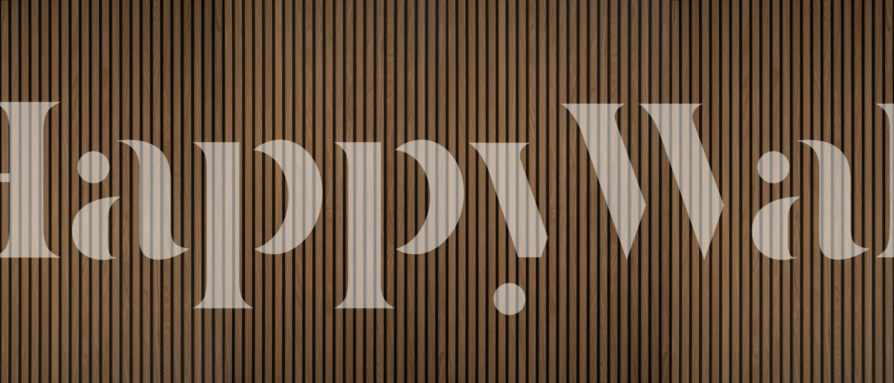 Acoustic wood texture wallpaper in a room