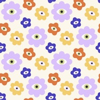 Eyes Flowers Mural tapete