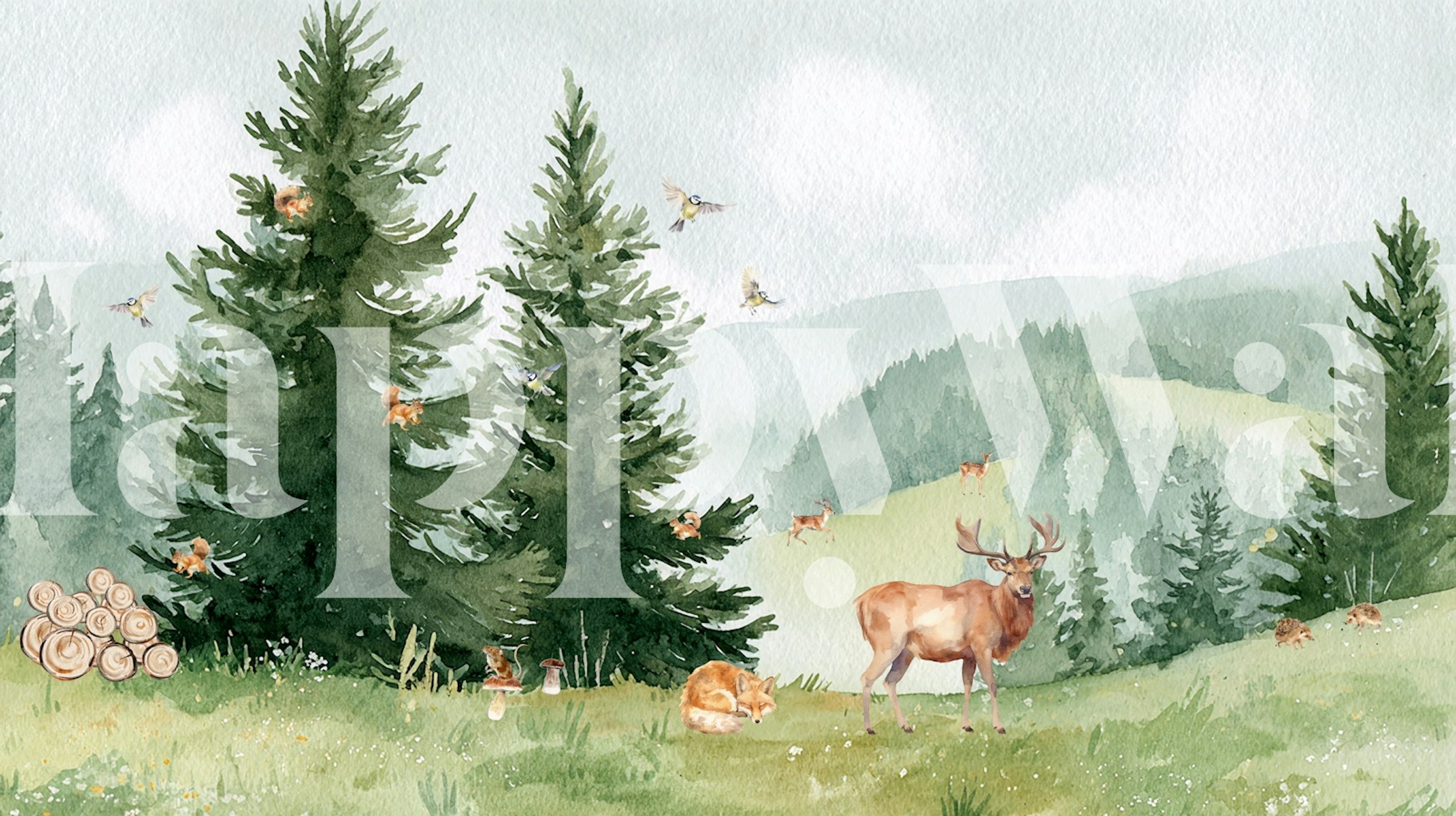 Tapeta Majestic Deer Landscape w pokoju