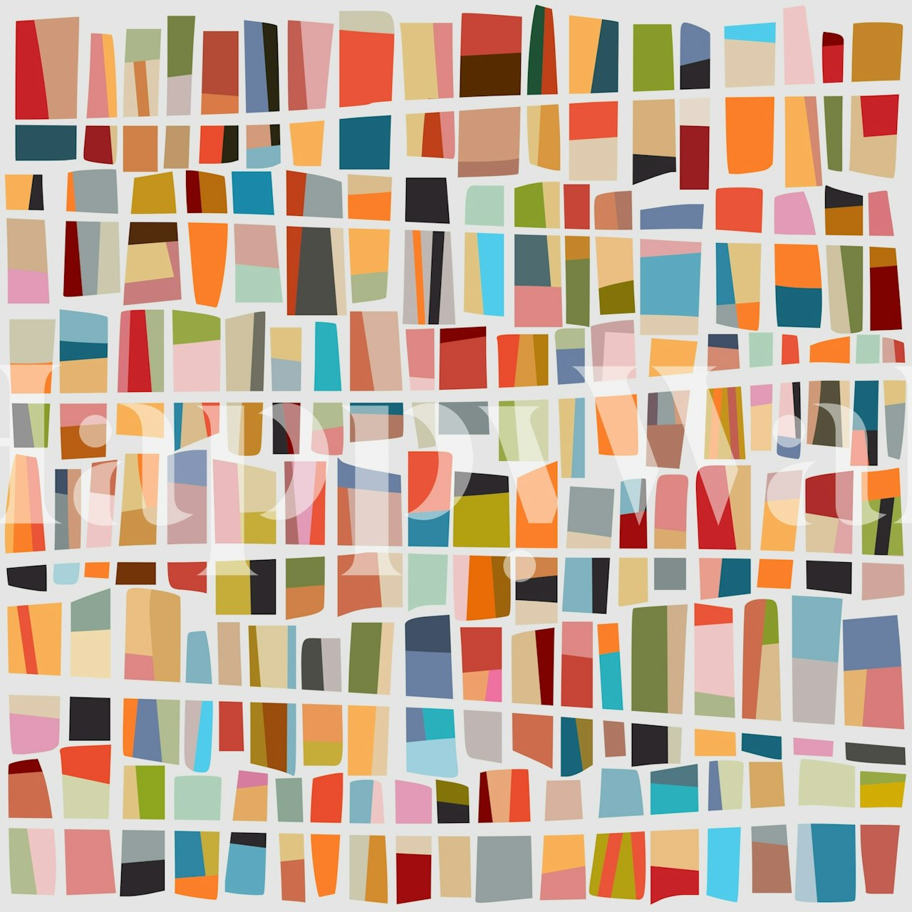 Colorful geometric block pattern wallpaper