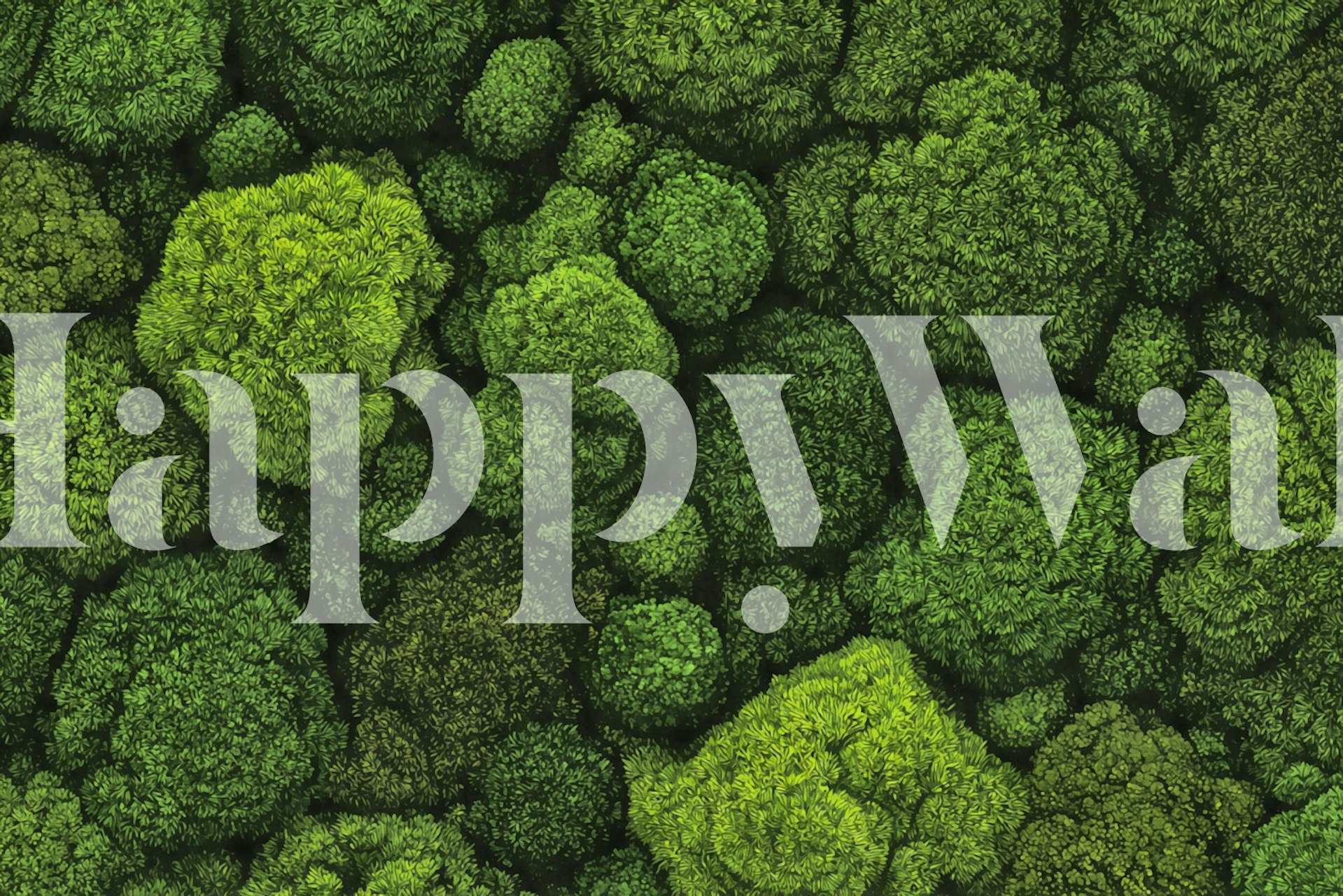 Moss lush greenery wallpaper in a room