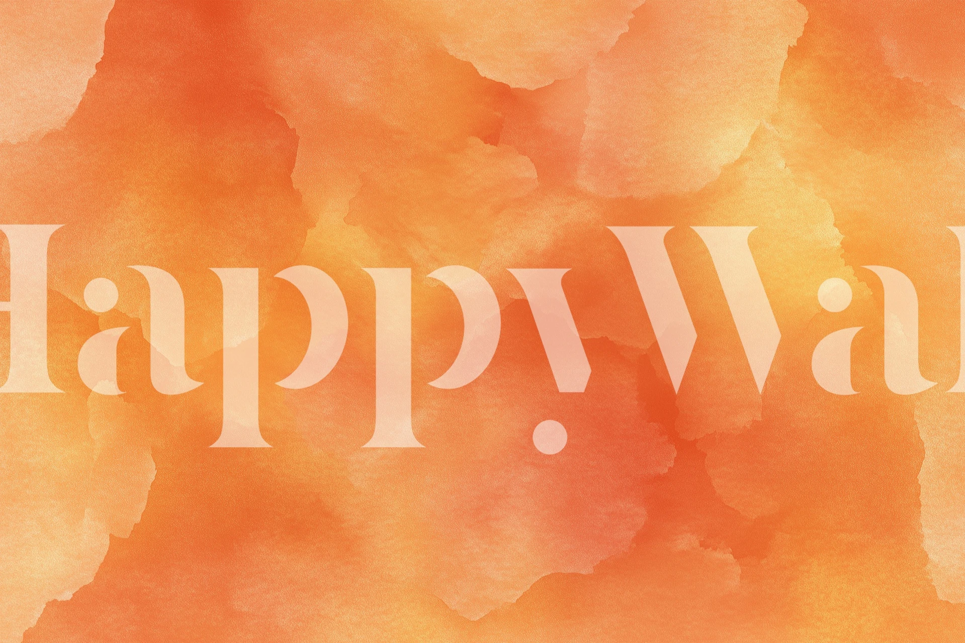 Orange abstract petals wallpaper in a room