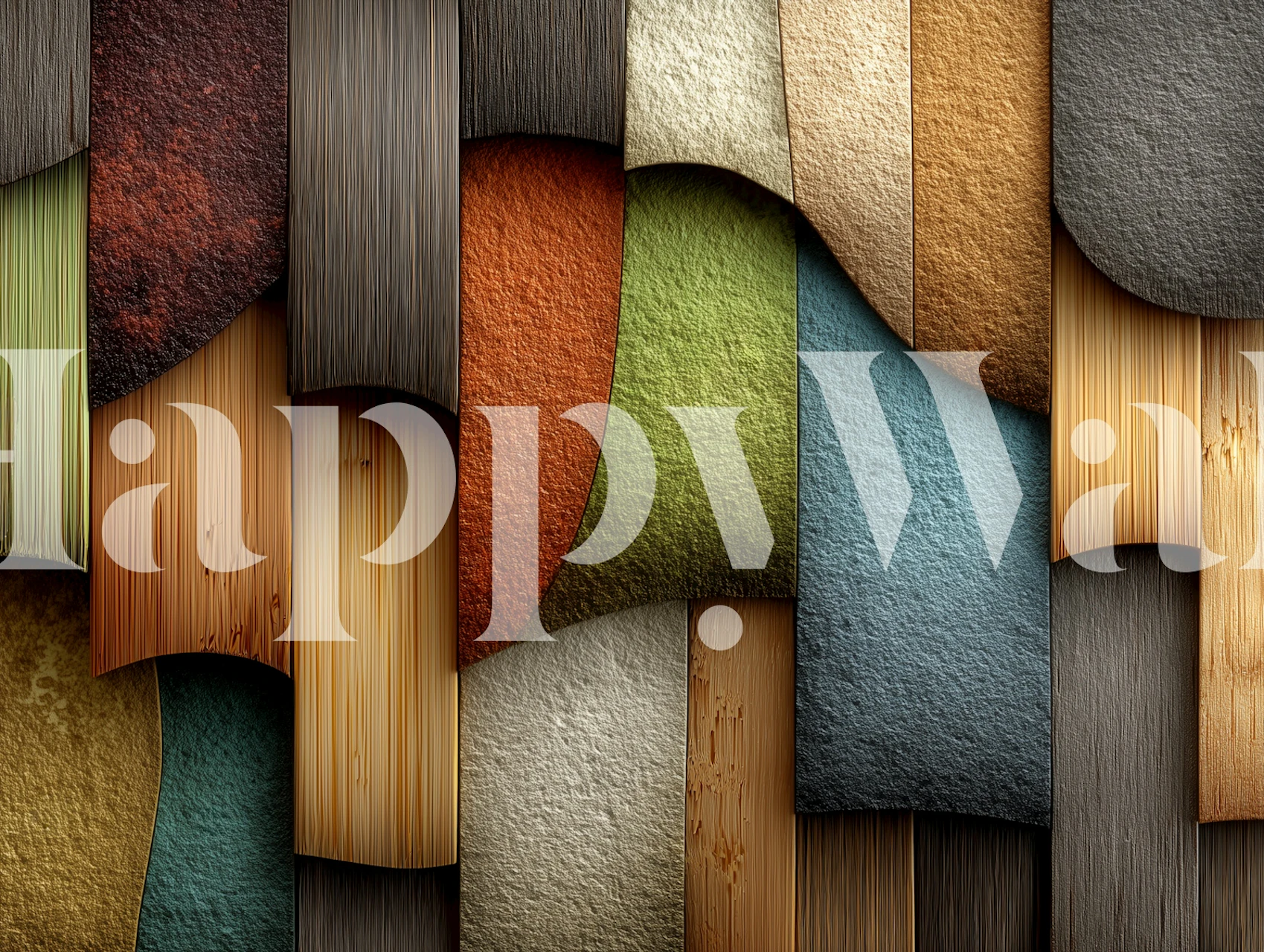 Colorful textured panels in earthy tones wallpaper