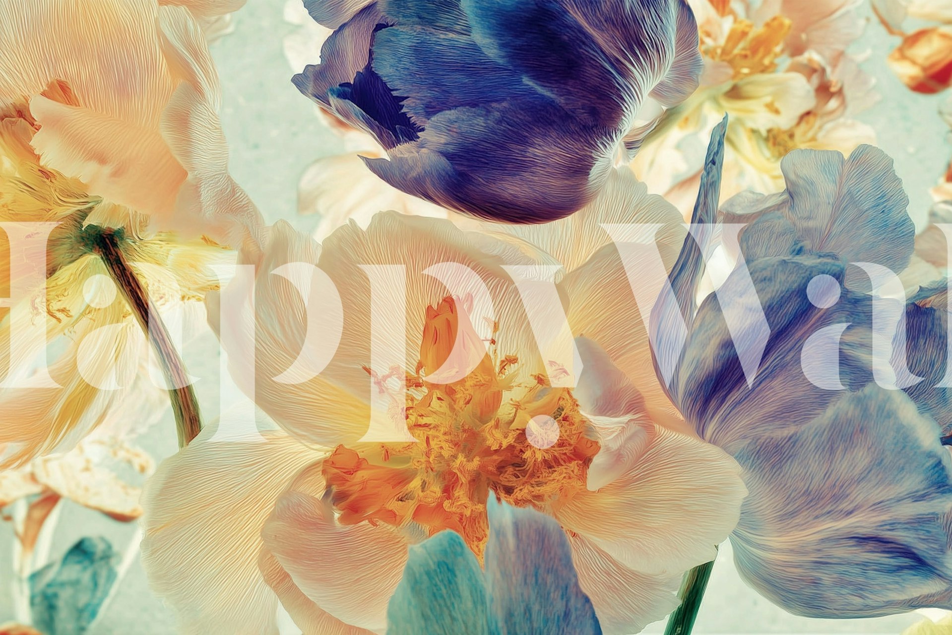 Papel pintado Macro Flowers View en una habitación