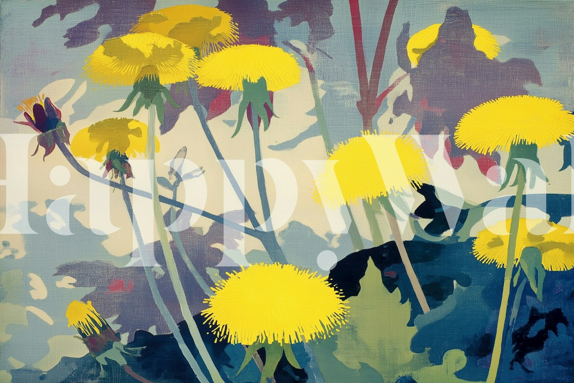 Tapeta Minimalist yellow garden w pokoju