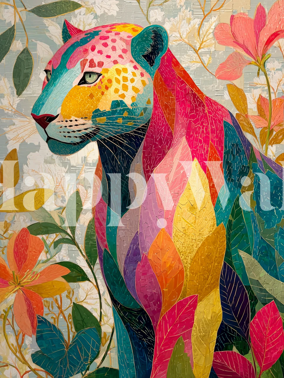 Tapeta Vibrant Jungle King u sobi