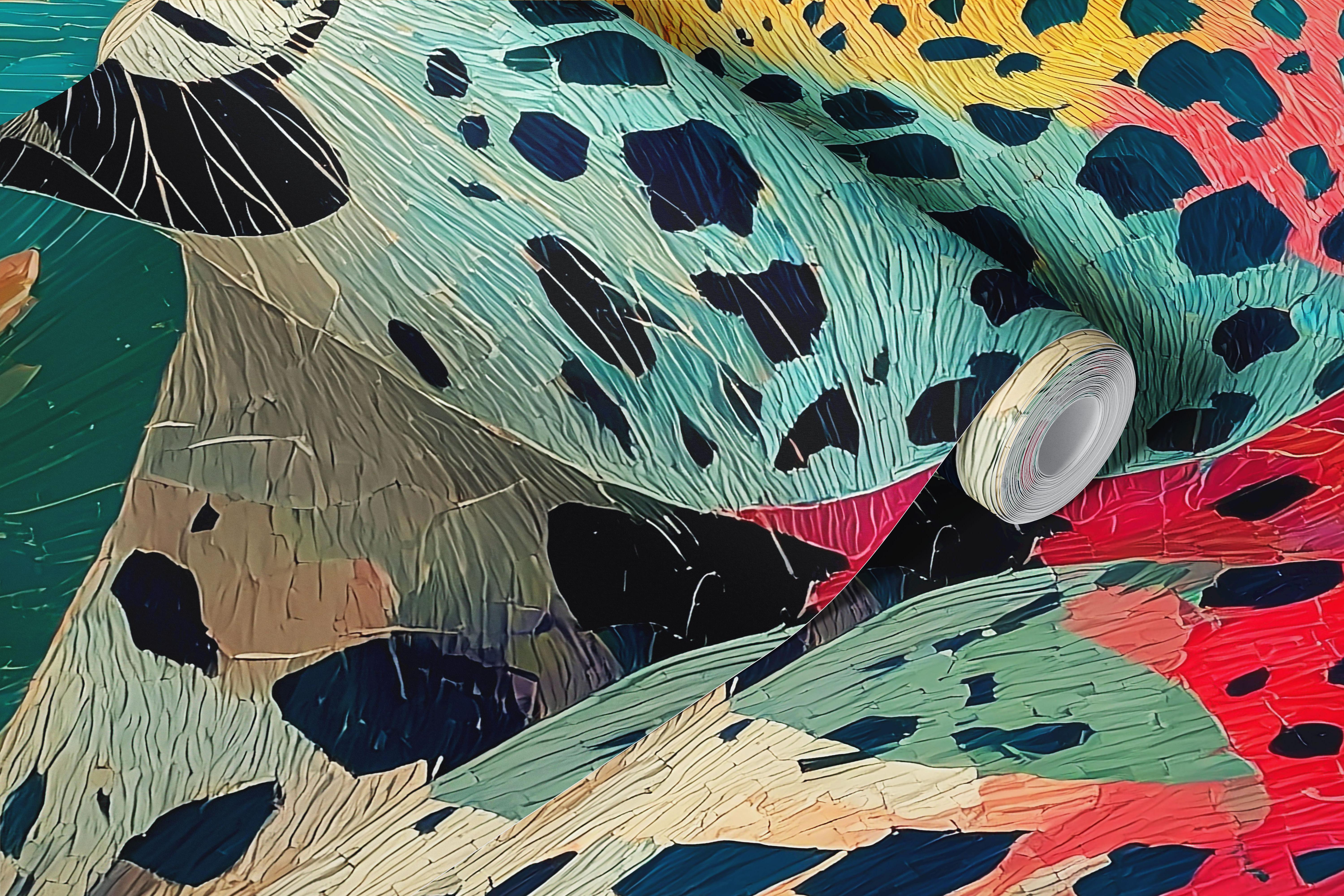 Ταπετσαρία Vibrant Jungle Leopard σε ένα δωμάτιο