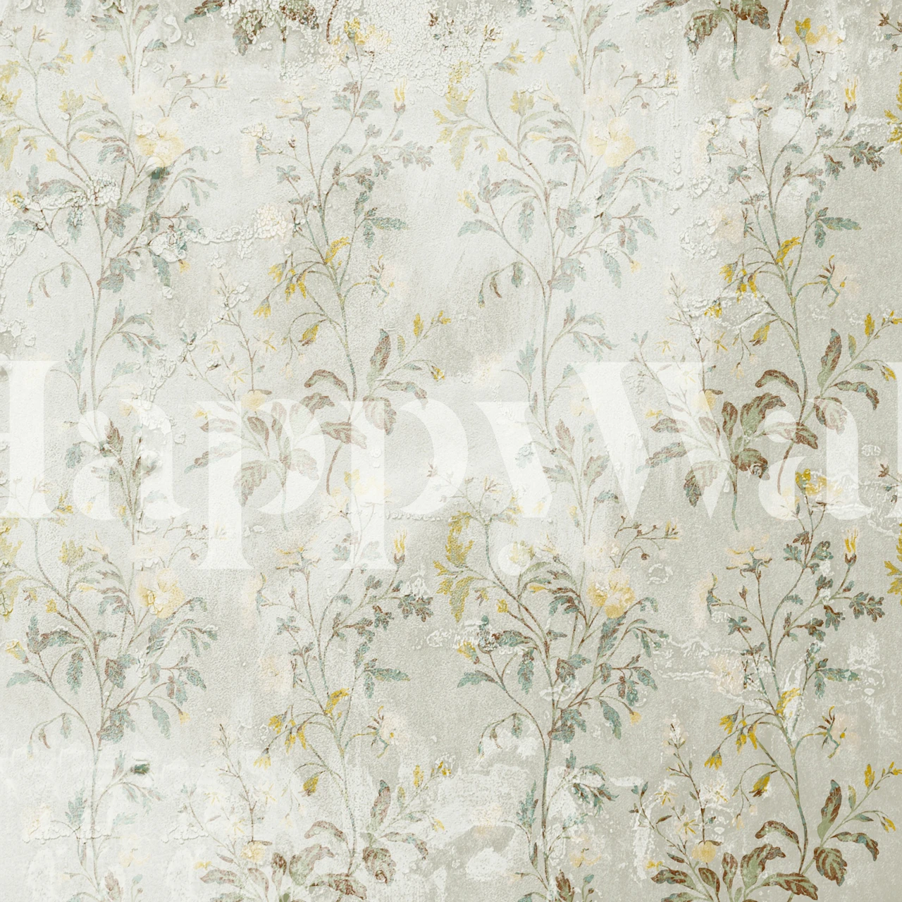 Botanical Whispers wallpaper displayed in a room