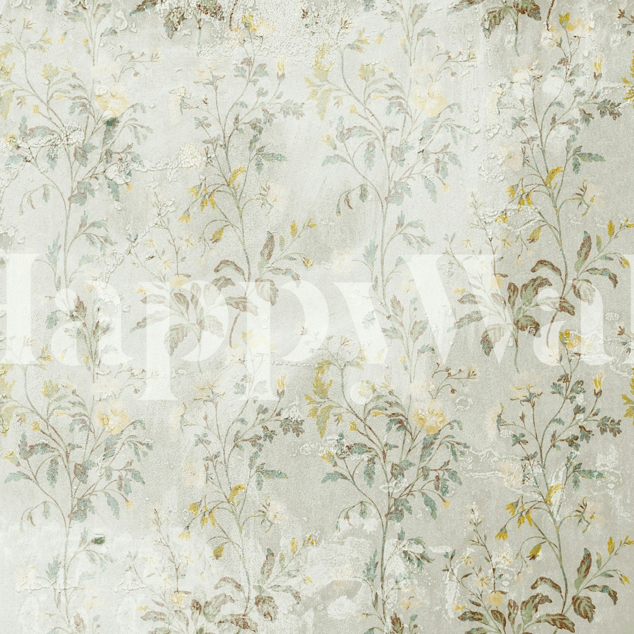 Botanical Whispers wallpaper displayed in a room