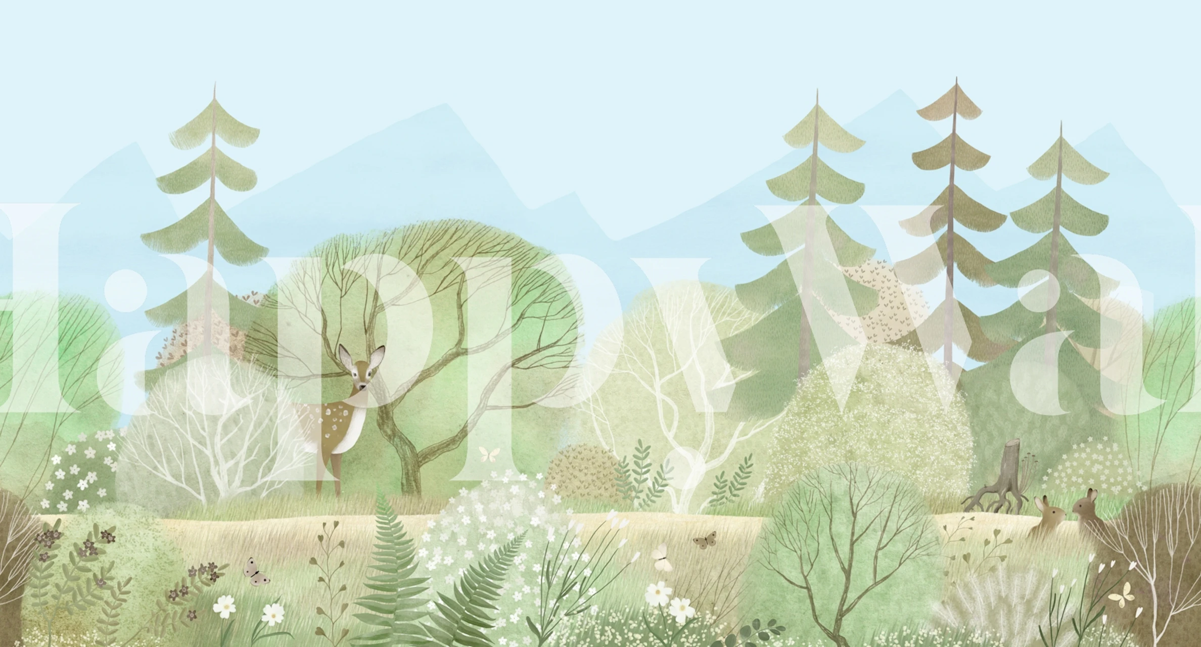 Whimsical Nature Scene Decor w pomieszczeniu