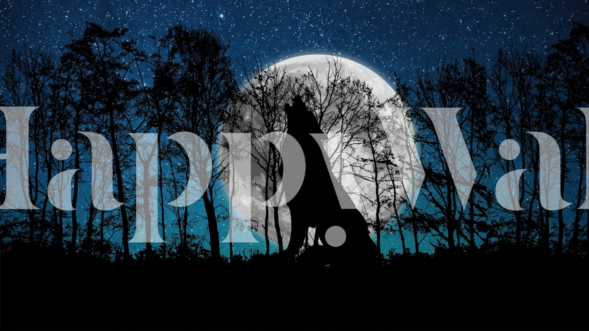 Magical Full Moon Night tapet i ett rum