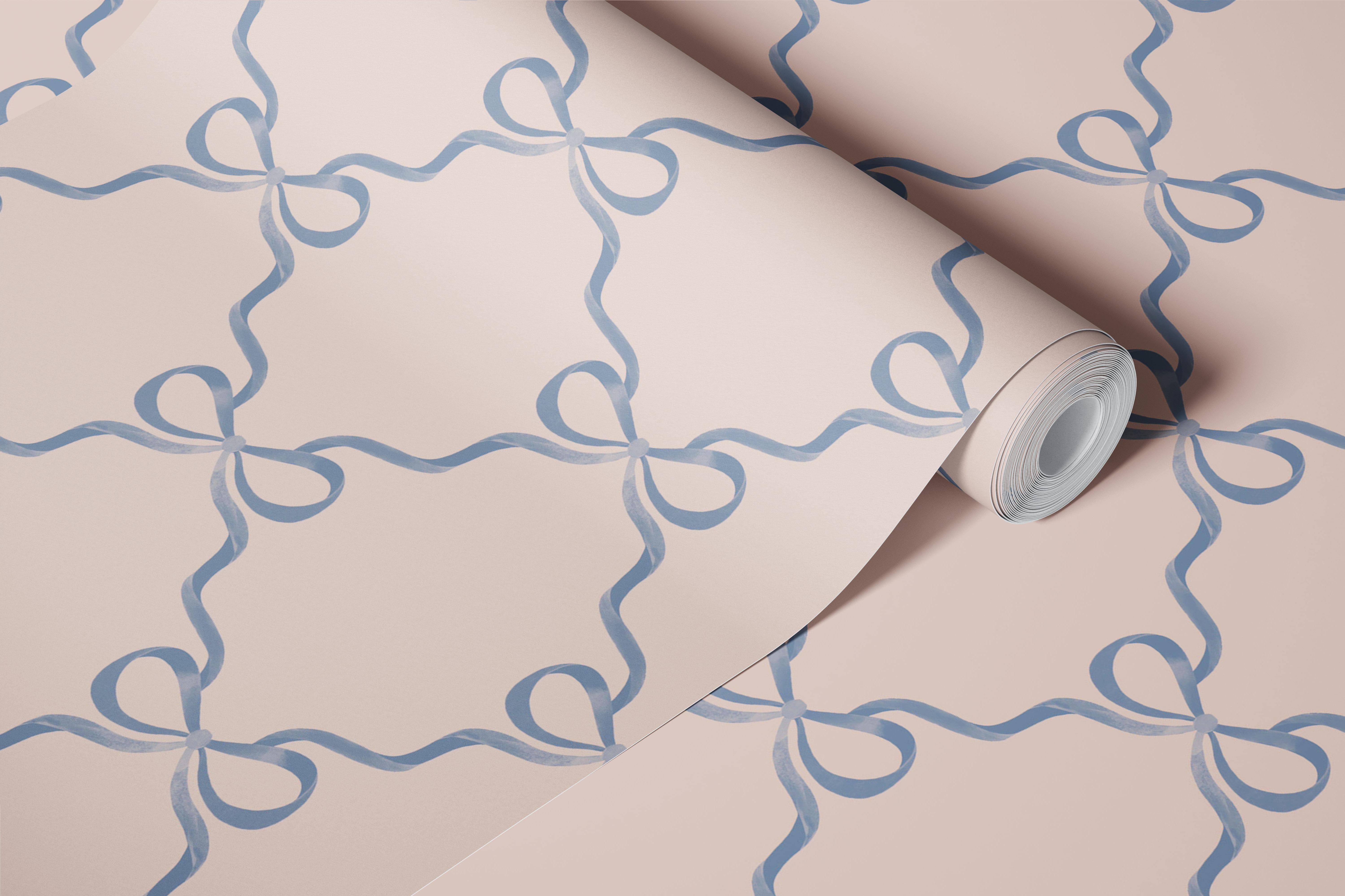 Ταπετσαρία Blue Bows on Beige