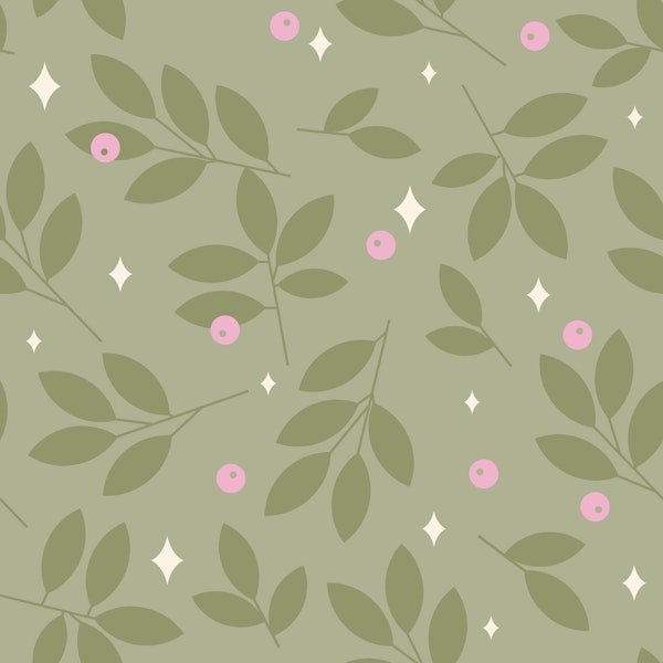 Minimal Leaves with Pink Dots Pattern