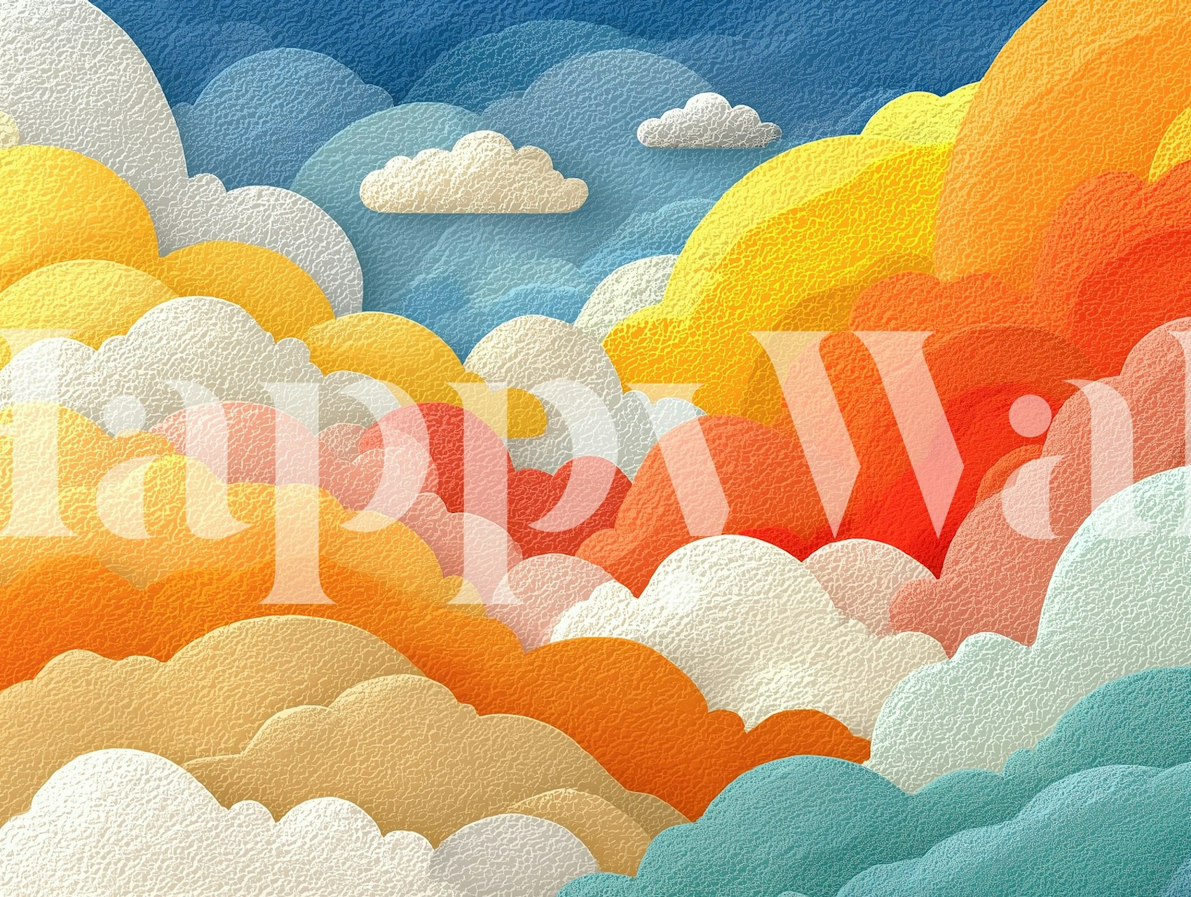 Sunlit Cloud Fantasy wallpaper in a room