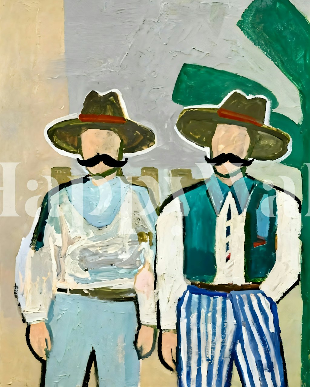 Side By Side Cowboys tapetti huoneessa