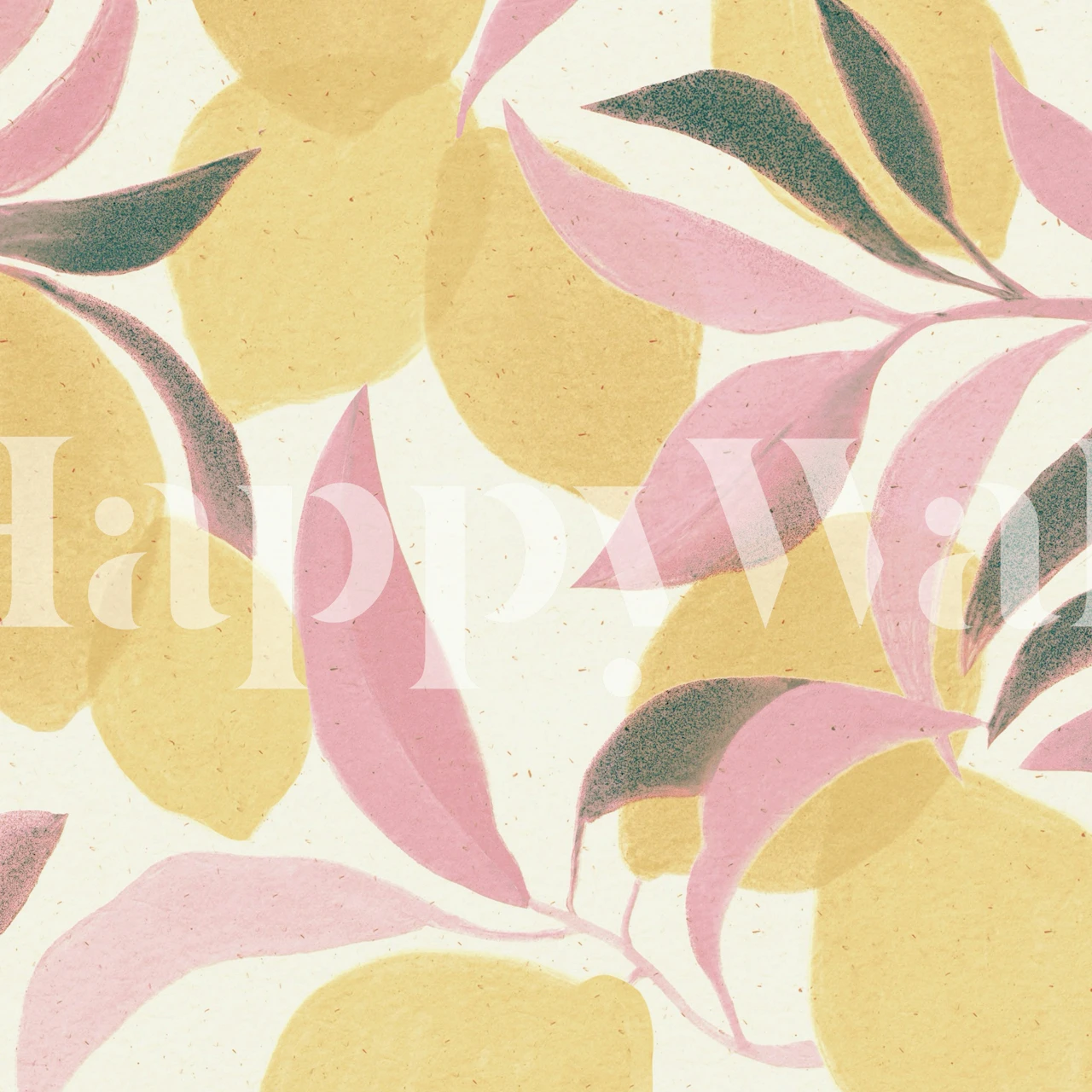 Sweet Lemon Leaves Dance tapet i ett rum