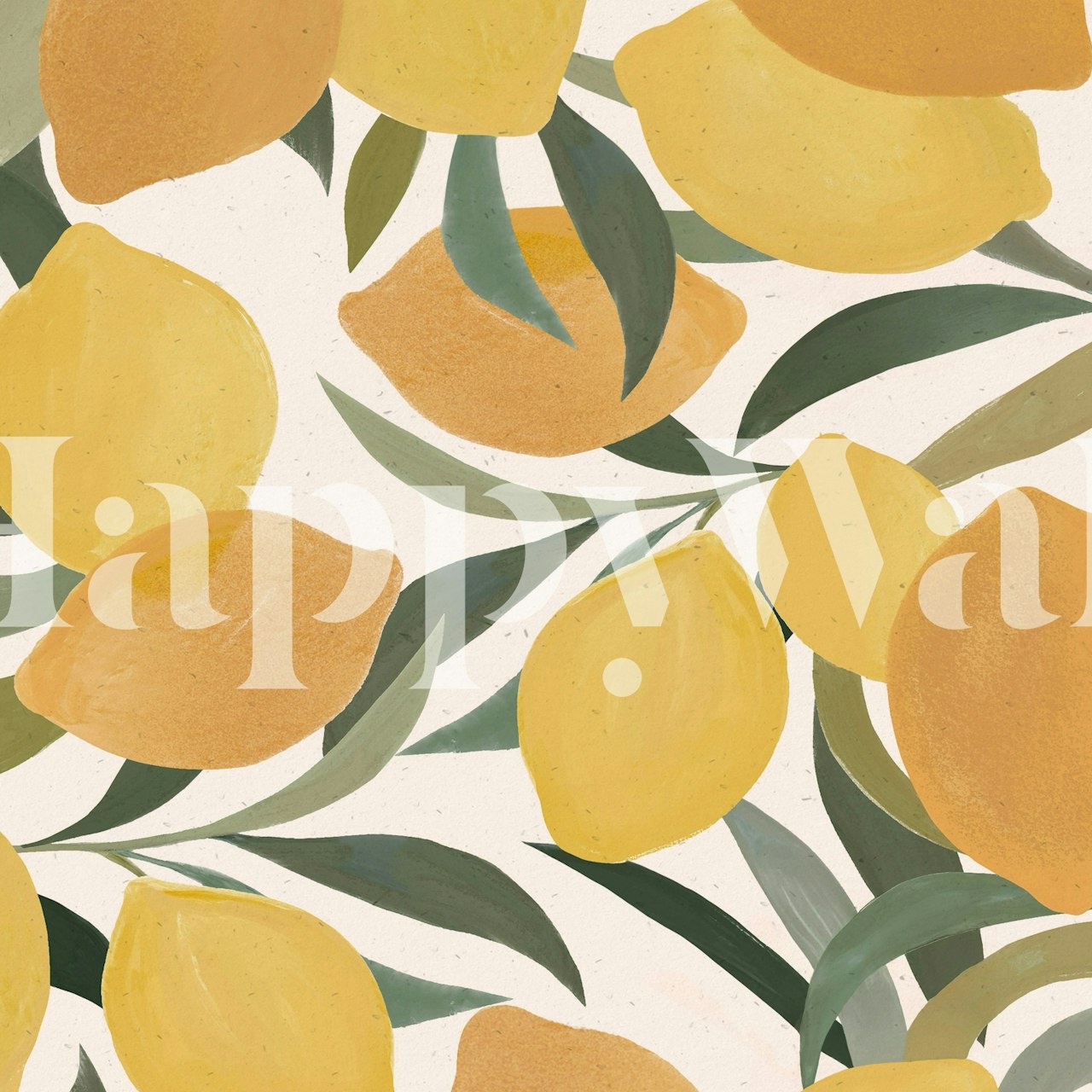 Zesty Lemon wallpaper-suunnittelu huoneessa