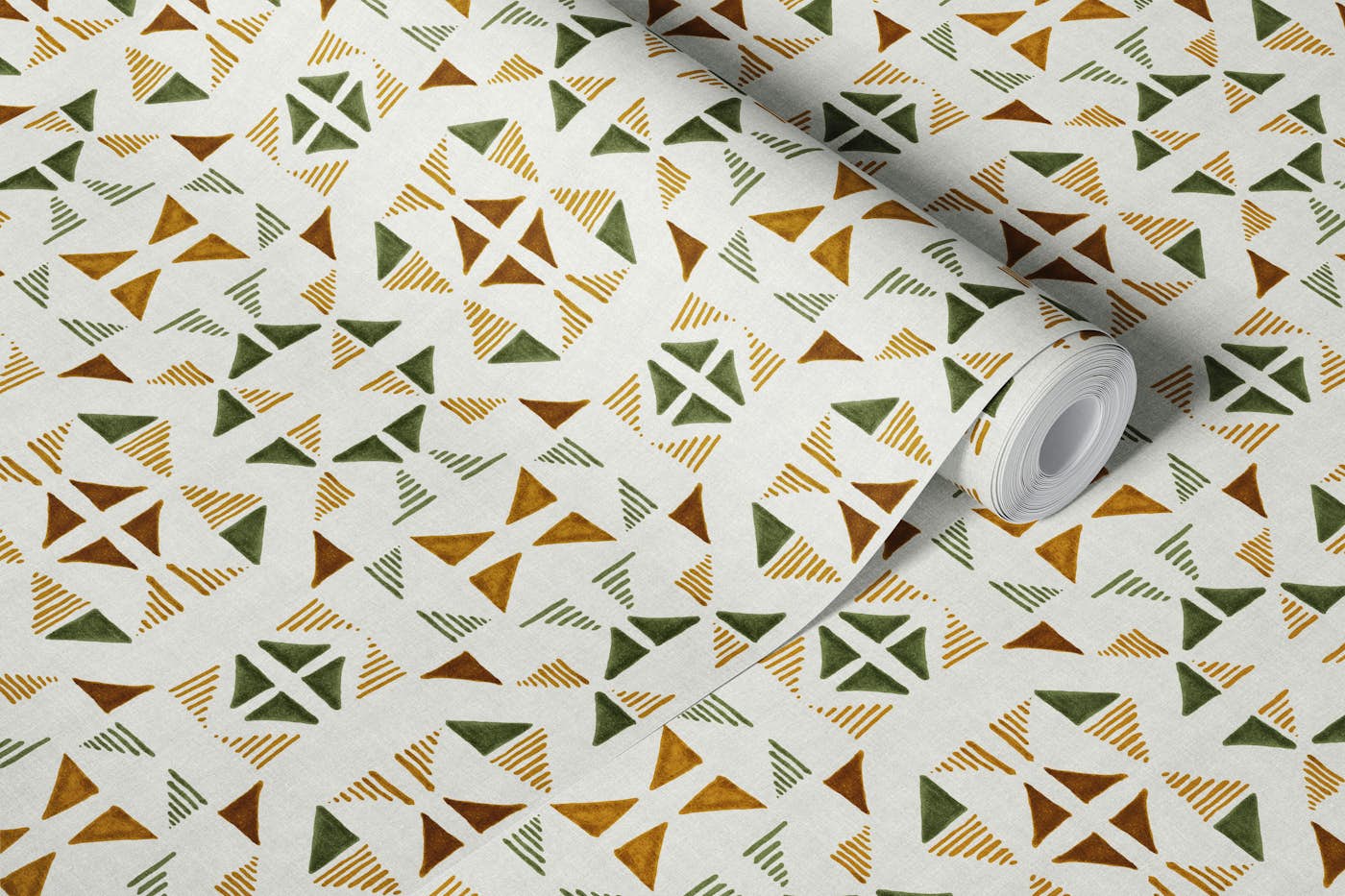 Triangles Composition Foliage wallpaper roll