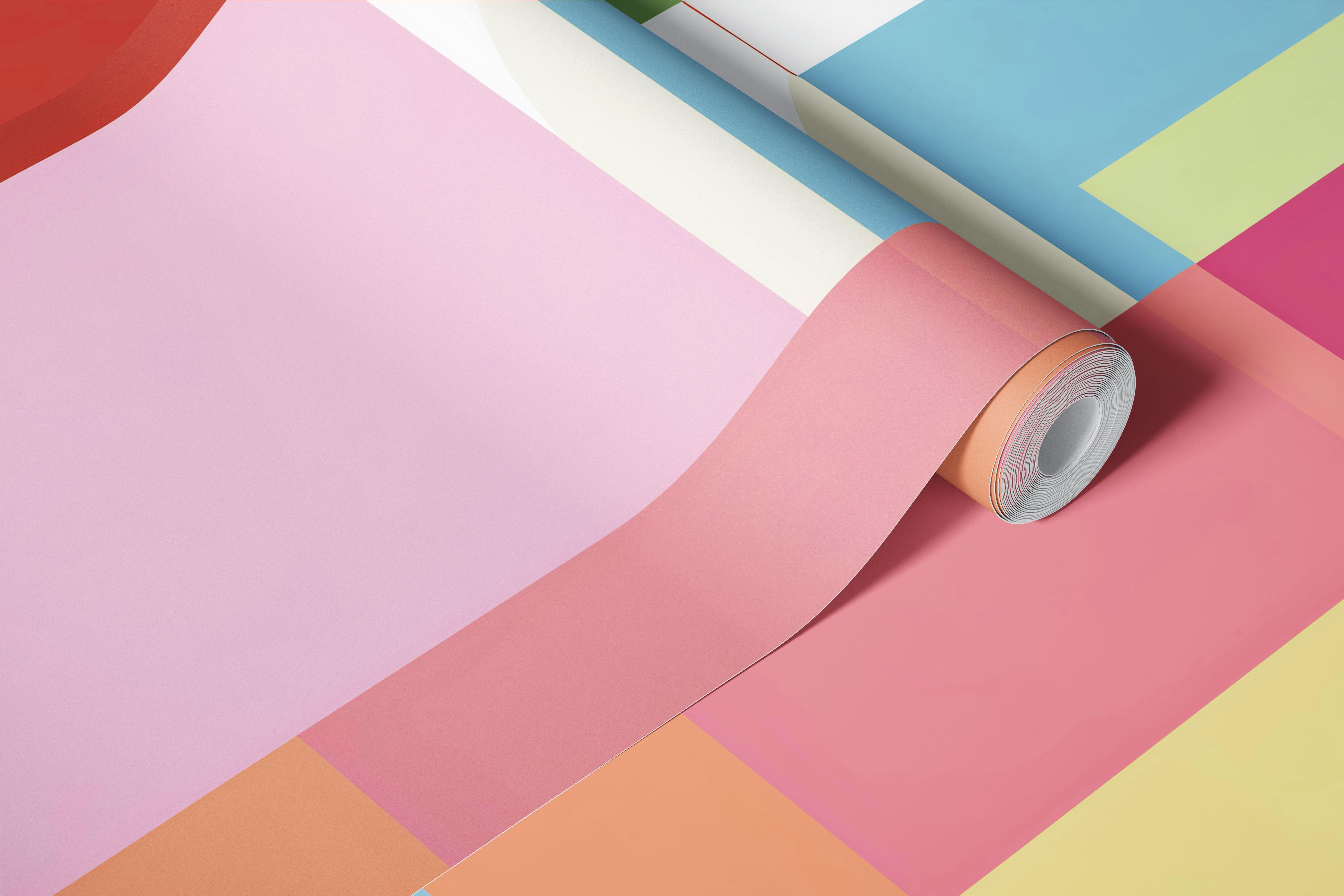 Colorful Mid-Century wallpaper in modern interior