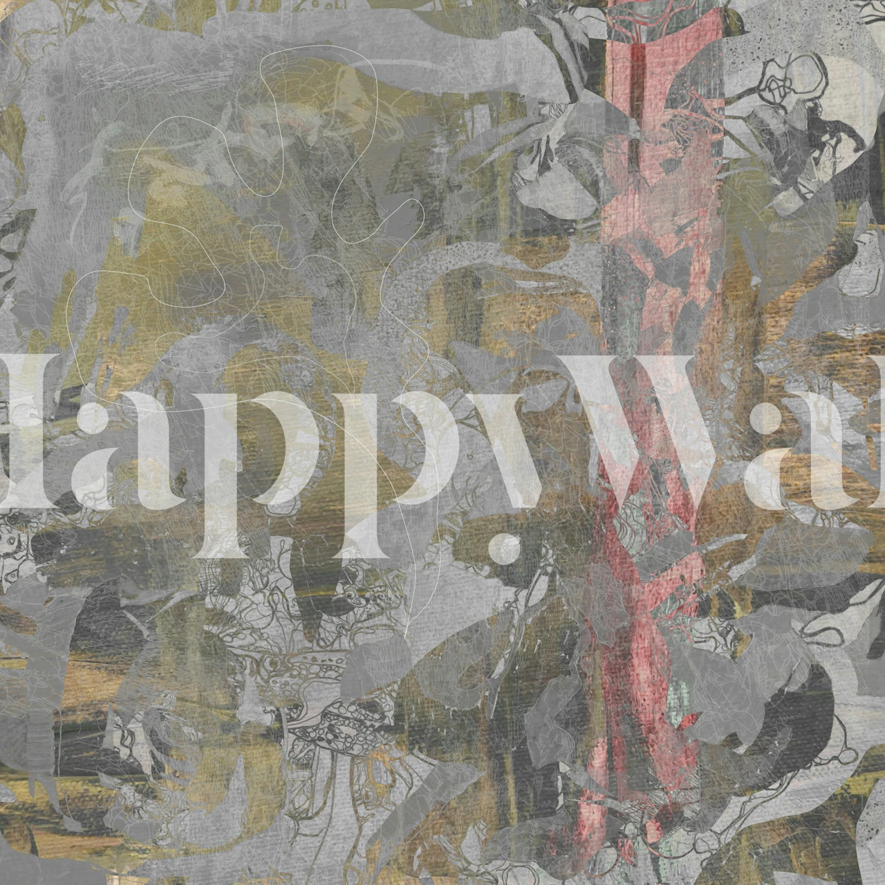 Carta da parati Golden Mist Forest in una stanza moderna