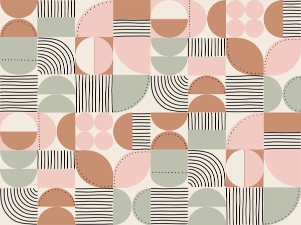 Mid Century Geometric Calming Earth Tones