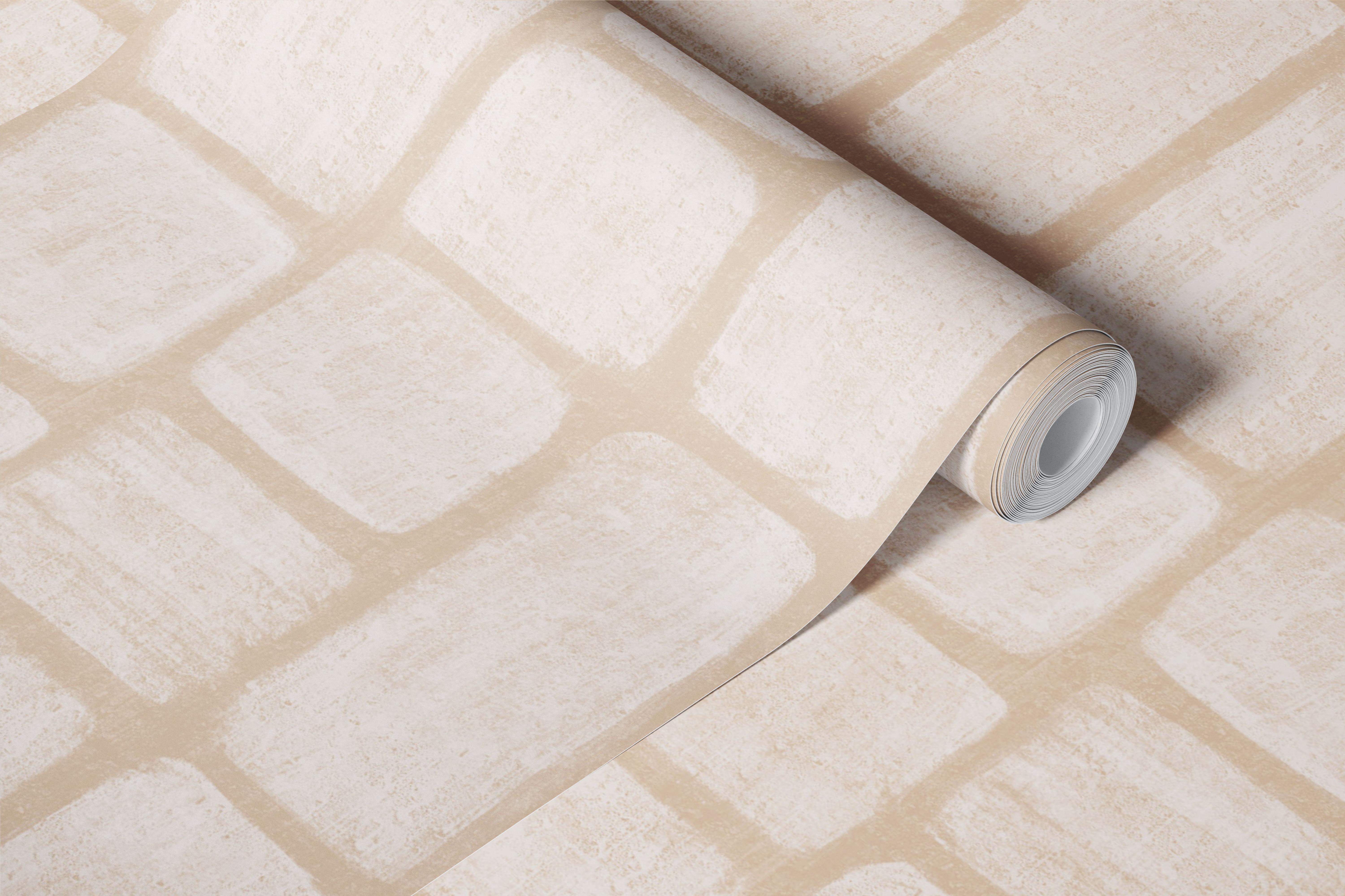Beige stones handmade painted shapes wallpaper