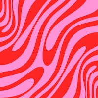 Groovy Abstract Wavy Loops Preppy Pink & Red wallpaper