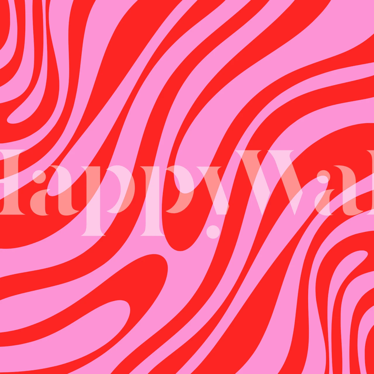 Groovy abstract pink and red wallpaper in a room
