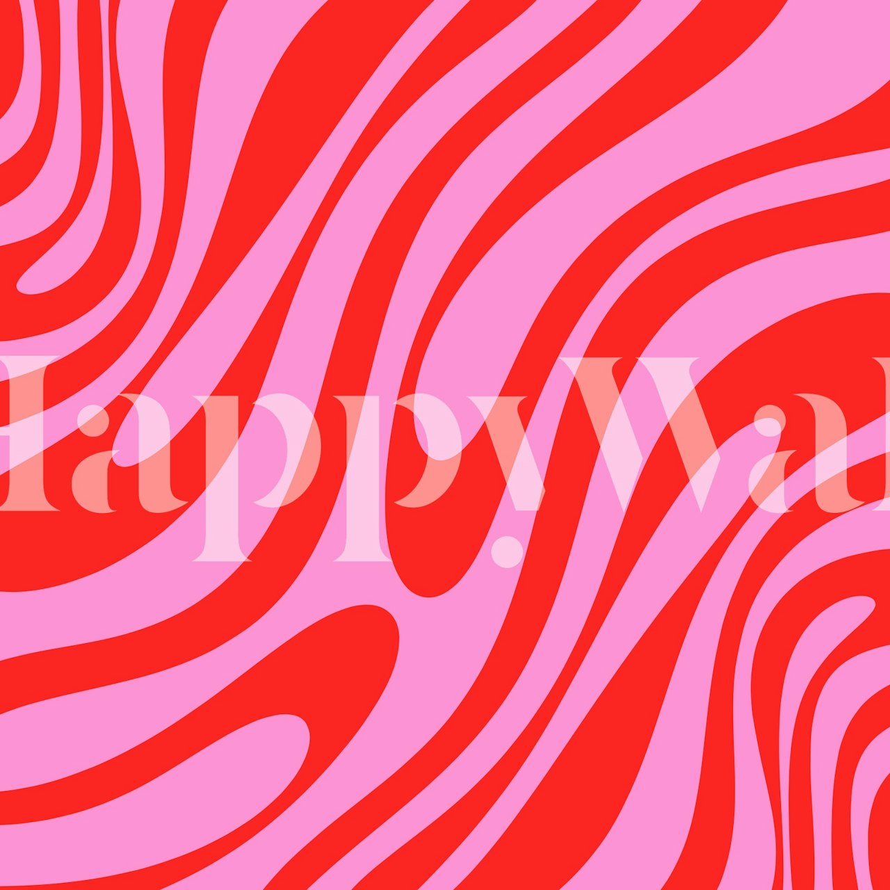 Groovy abstract ροζ και κόκκινο ταπετσαρία σε ένα δωμάτιο